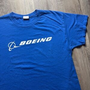 Boeing airplane 00s t shirt 777 787 737 747 blue white fits men’s L